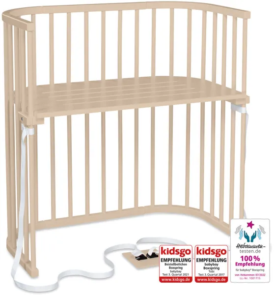 Boxspring bedside crib - beige